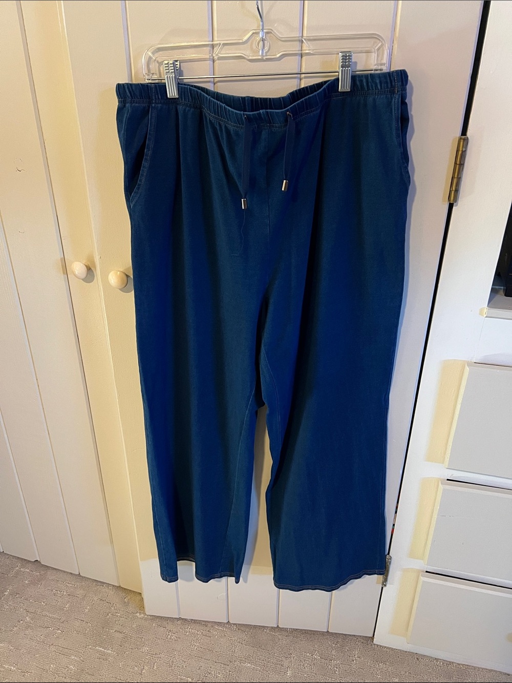 Cyrus Navy Wide-Leg Drawstring Pants